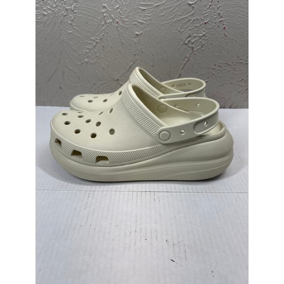 Crocs Classic Crush Platform Clog Bone Size Men 9 Women 11 - Picture 2 of 5